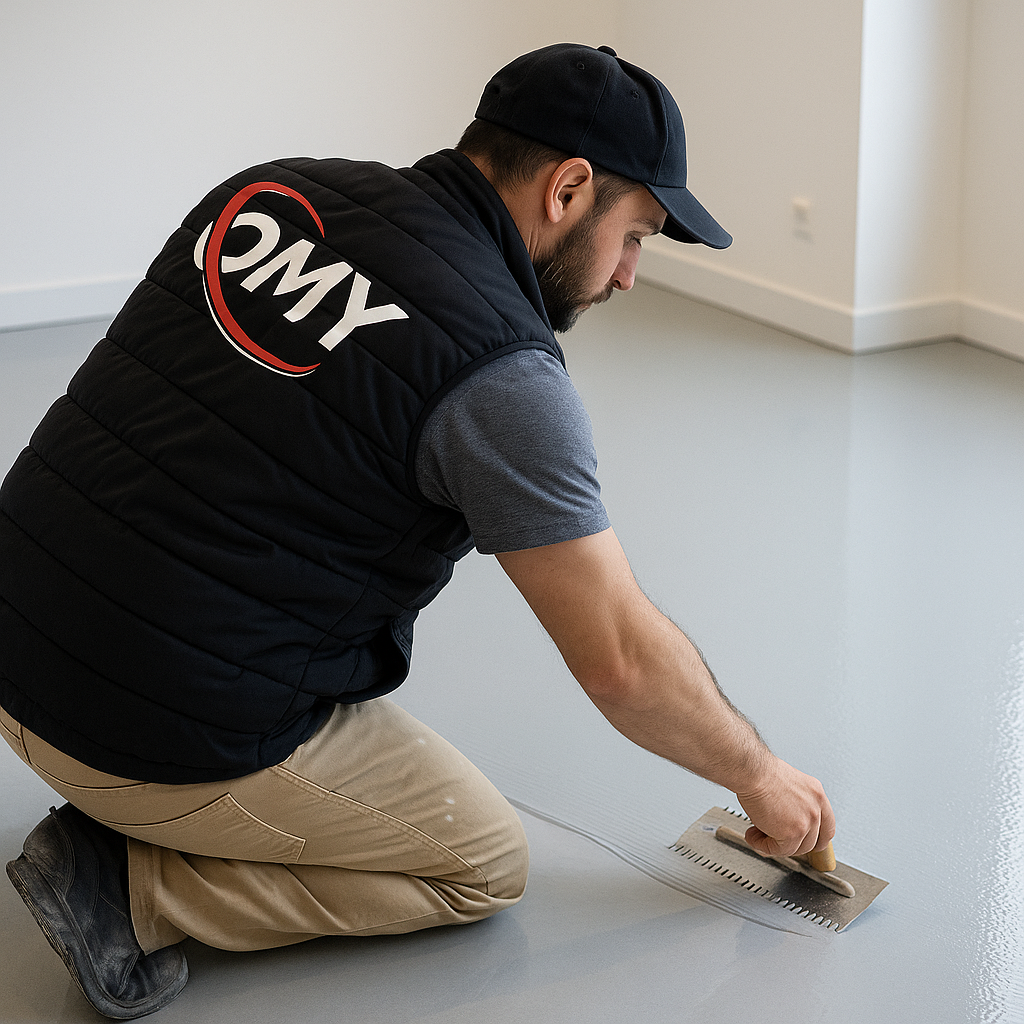 Application de résine sol OMY Concept