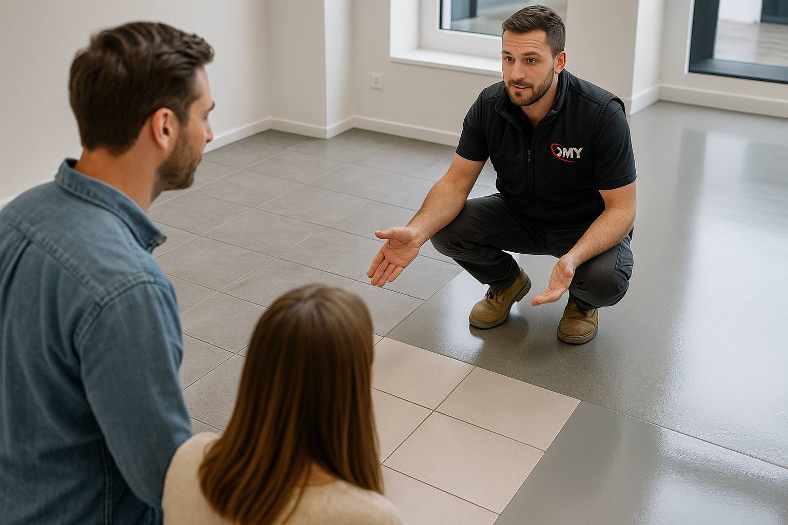 Comparatif carrelage vs résine OMY Concept